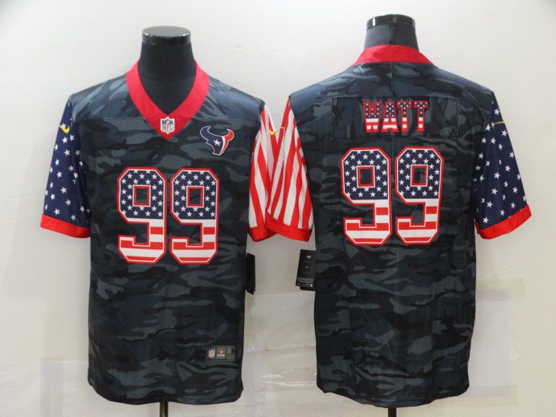 Men Houston Texans 99 Watt Camouflage national flag Nike Limited NFL Jersey